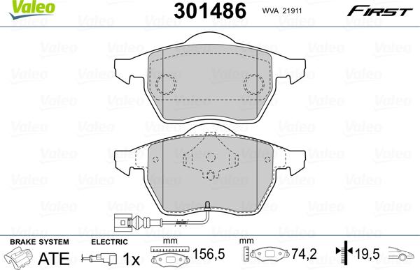 Valeo 301486 - Jarrupala, levyjarru inparts.fi