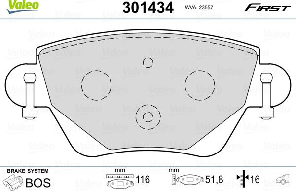 Valeo 301434 - Jarrupala, levyjarru inparts.fi