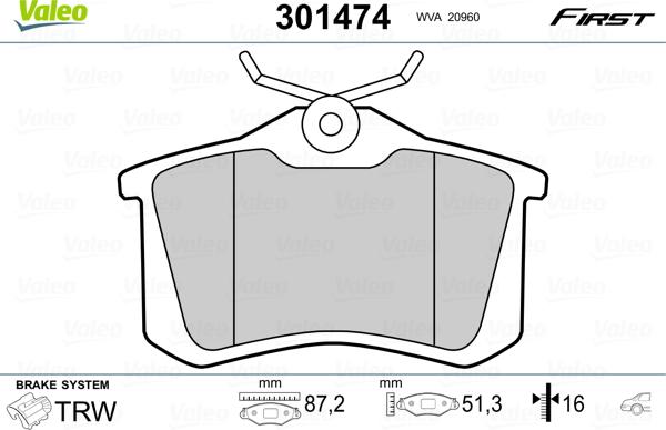 Valeo 301474 - Jarrupala, levyjarru inparts.fi