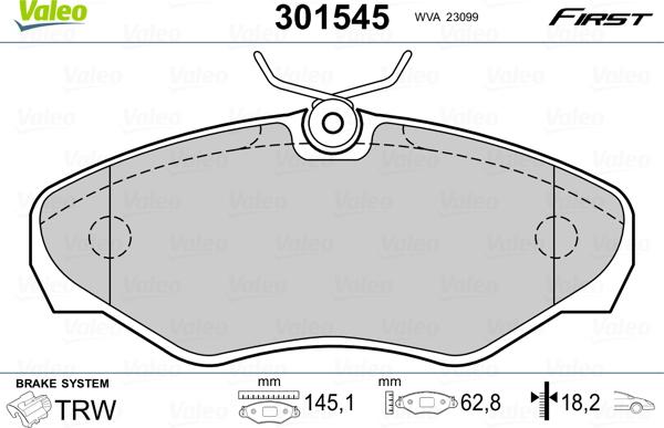 Valeo 301545 - Jarrupala, levyjarru inparts.fi