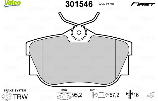 Valeo 301546 - Jarrupala, levyjarru inparts.fi