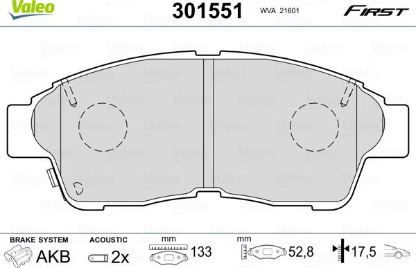 Valeo 301551 - Jarrupala, levyjarru inparts.fi