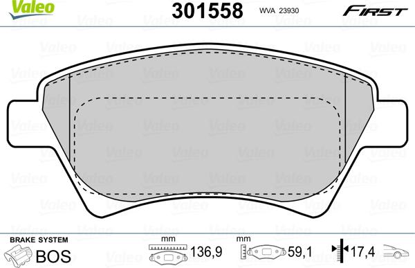 Valeo 301558 - Jarrupala, levyjarru inparts.fi