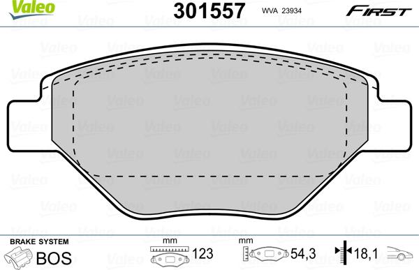 Valeo 301557 - Jarrupala, levyjarru inparts.fi