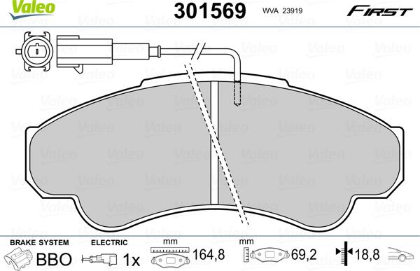 Valeo 301569 - Jarrupala, levyjarru inparts.fi