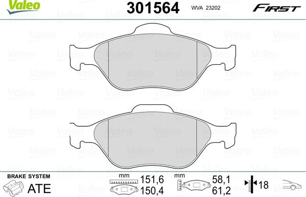 Valeo 301564 - Jarrupala, levyjarru inparts.fi