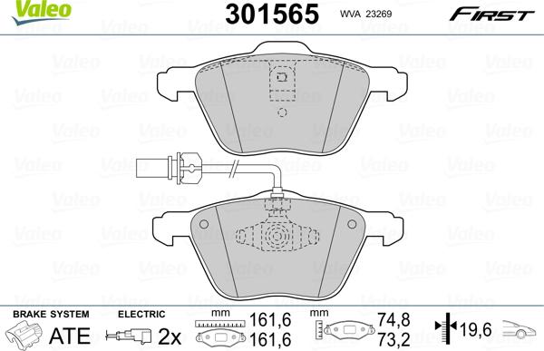 Valeo 301565 - Jarrupala, levyjarru inparts.fi