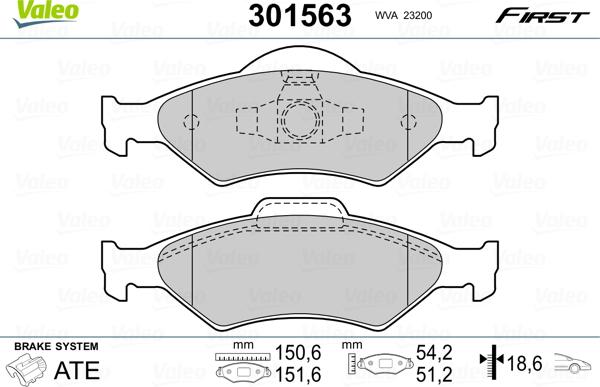 Valeo 301563 - Jarrupala, levyjarru inparts.fi