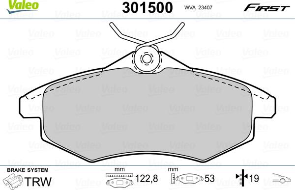 Valeo 301500 - Jarrupala, levyjarru inparts.fi