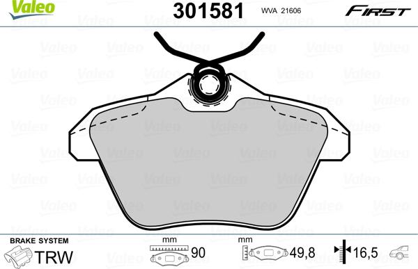 Valeo 301581 - Jarrupala, levyjarru inparts.fi