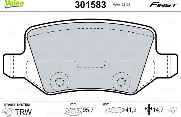 Valeo 301583 - Jarrupala, levyjarru inparts.fi