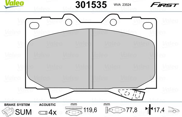 Valeo 301535 - Jarrupala, levyjarru inparts.fi