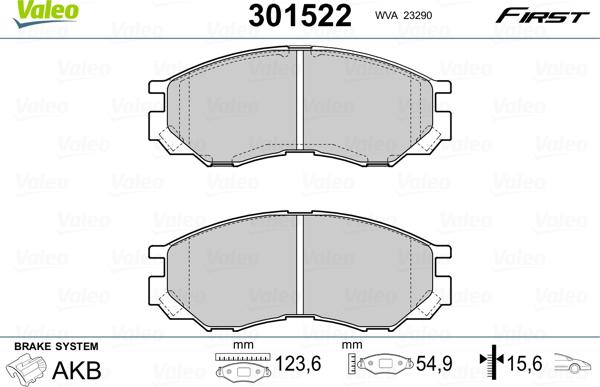 Valeo 301522 - Jarrupala, levyjarru inparts.fi