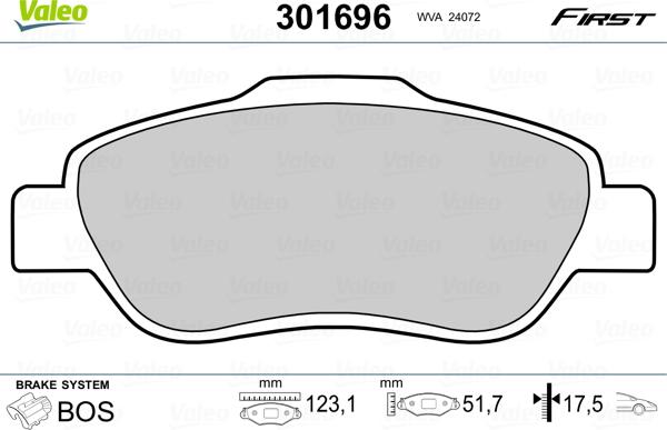 Valeo 301696 - Jarrupala, levyjarru inparts.fi