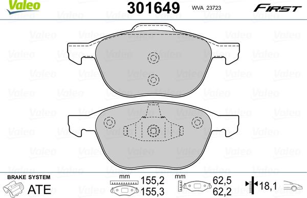 Valeo 301649 - Jarrupala, levyjarru inparts.fi