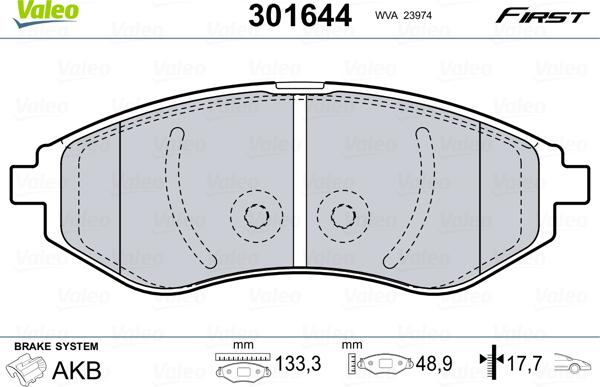 Valeo 301644 - Jarrupala, levyjarru inparts.fi