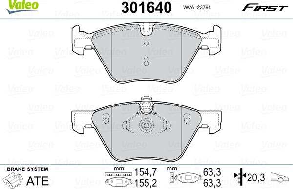 Valeo 301640 - Jarrupala, levyjarru inparts.fi