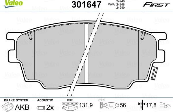 Valeo 301647 - Jarrupala, levyjarru inparts.fi