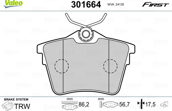 Valeo 301664 - Jarrupala, levyjarru inparts.fi