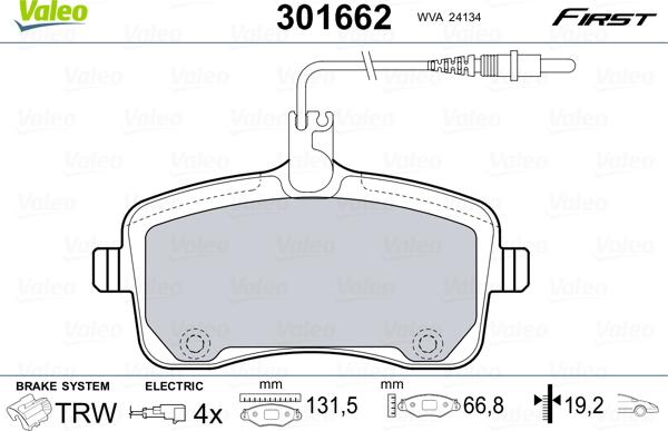 Valeo 301662 - Jarrupala, levyjarru inparts.fi