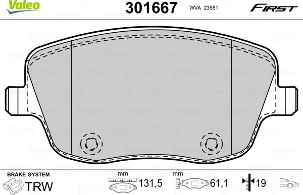 Valeo 301667 - Jarrupala, levyjarru inparts.fi