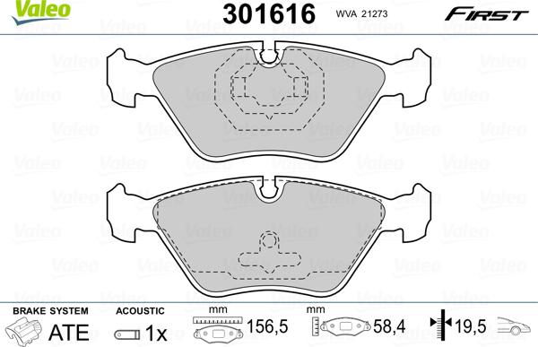 Valeo 301616 - Jarrupala, levyjarru inparts.fi