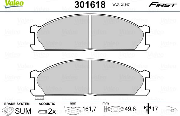 Valeo 301618 - Jarrupala, levyjarru inparts.fi