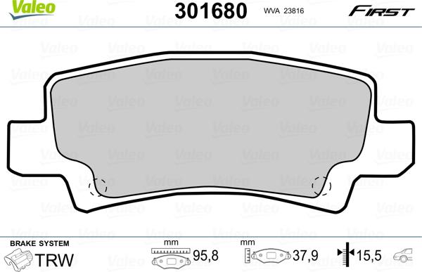 Valeo 301680 - Jarrupala, levyjarru inparts.fi