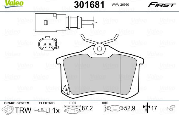 Valeo 301681 - Jarrupala, levyjarru inparts.fi