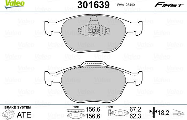 Valeo 301639 - Jarrupala, levyjarru inparts.fi