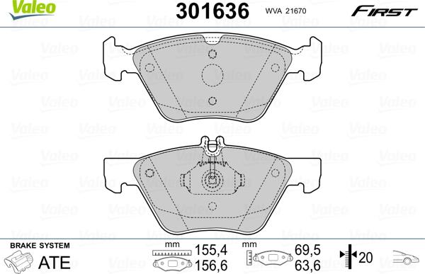 Valeo 301636 - Jarrupala, levyjarru inparts.fi