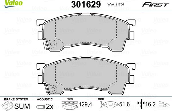 Valeo 301629 - Jarrupala, levyjarru inparts.fi