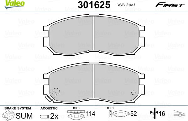 Valeo 301625 - Jarrupala, levyjarru inparts.fi