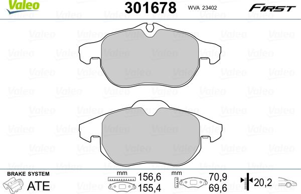 Valeo 301678 - Jarrupala, levyjarru inparts.fi