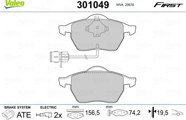 Valeo 301049 - Jarrupala, levyjarru inparts.fi