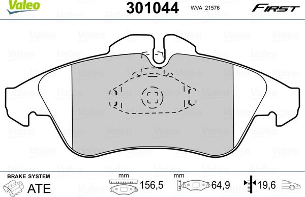 Valeo 301044 - Jarrupala, levyjarru inparts.fi