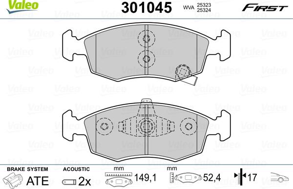 Valeo 301045 - Jarrupala, levyjarru inparts.fi