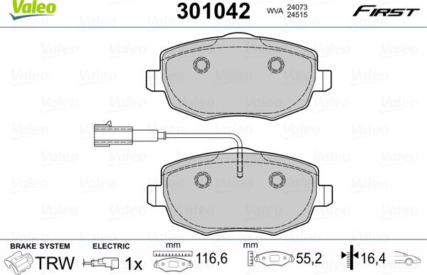 Valeo 301042 - Jarrupala, levyjarru inparts.fi