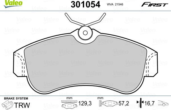 Valeo 301054 - Jarrupala, levyjarru inparts.fi