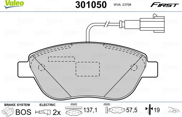 Valeo 301050 - Jarrupala, levyjarru inparts.fi