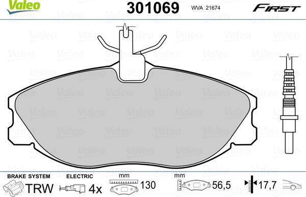 Valeo 301069 - Jarrupala, levyjarru inparts.fi