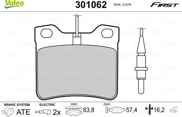 Valeo 301062 - Jarrupala, levyjarru inparts.fi