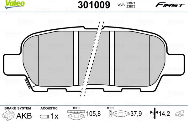 Valeo 301009 - Jarrupala, levyjarru inparts.fi