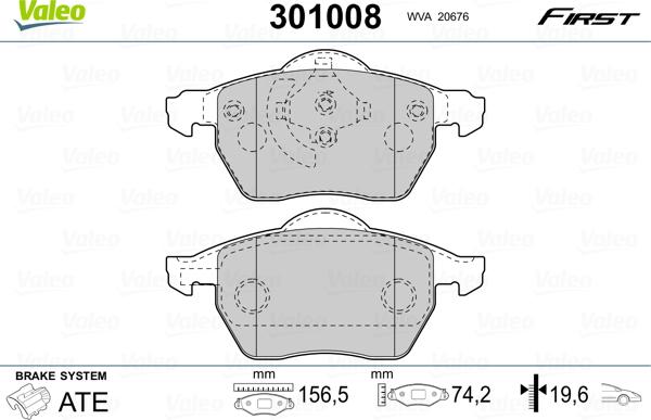 Valeo 301008 - Jarrupala, levyjarru inparts.fi