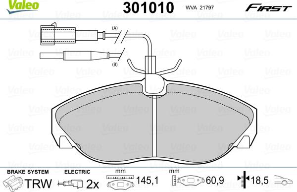 Valeo 301010 - Jarrupala, levyjarru inparts.fi