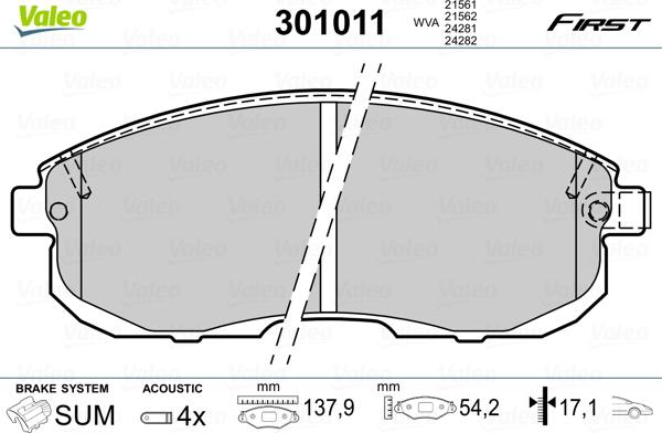 Valeo 301011 - Jarrupala, levyjarru inparts.fi