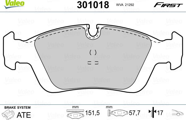 Valeo 301018 - Jarrupala, levyjarru inparts.fi