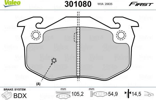 Valeo 301080 - Jarrupala, levyjarru inparts.fi