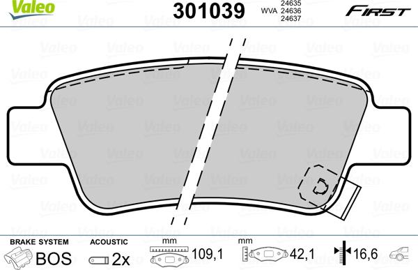 Valeo 301039 - Jarrupala, levyjarru inparts.fi