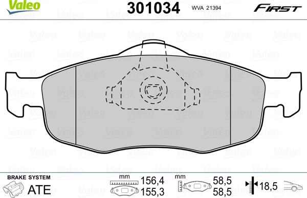 Valeo 301034 - Jarrupala, levyjarru inparts.fi